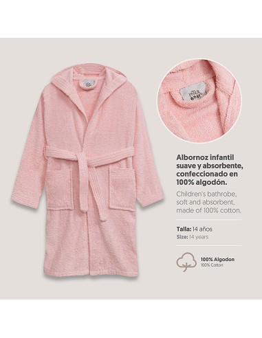 Albornoz Liso con Estuche T14 Rosa