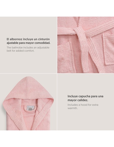 Albornoz Liso con Estuche T14 Rosa