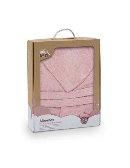 Albornoz Liso con Estuche T14 Rosa
