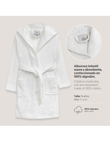 Albornoz Liso con Estuche T14 Blanco
