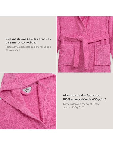 Albornoz Liso con Estuche T14 Fucsia