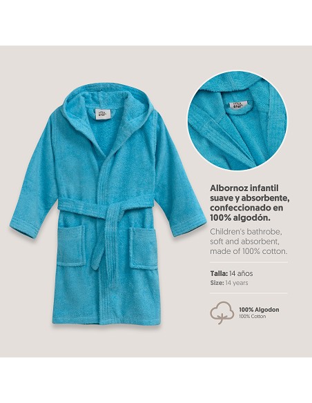 Albornoz Liso con Estuche T14 Turquesa