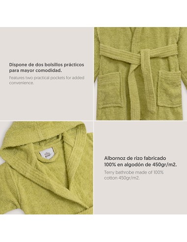 Albornoz Liso con Estuche T14 Pistacho