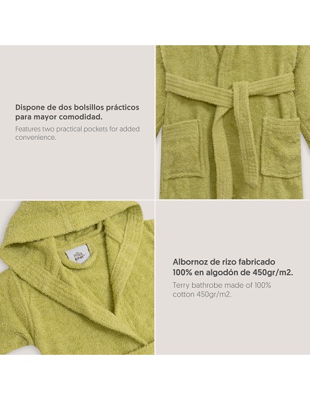 Albornoz Liso con Estuche T14 Pistacho