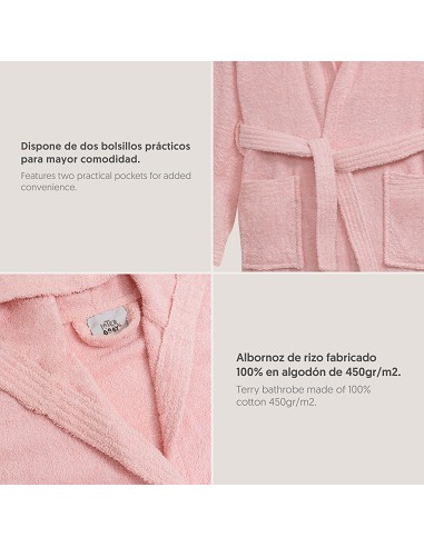 Albornoz Liso con Estuche T-2-4 Rosa