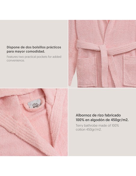 Albornoz Liso con Estuche T-2-4 Rosa