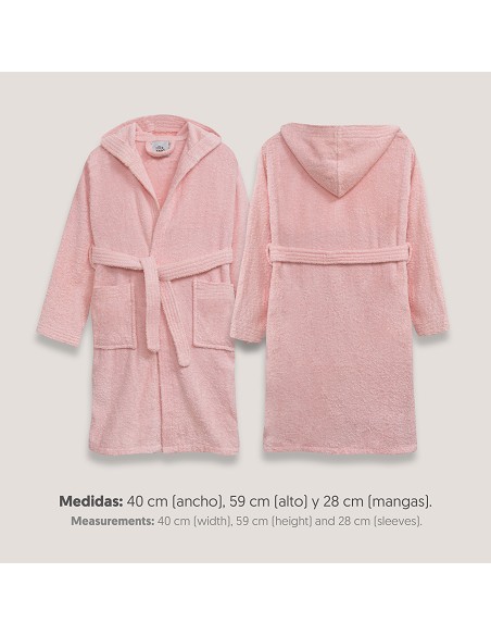 Albornoz Liso con Estuche T-2-4 Rosa