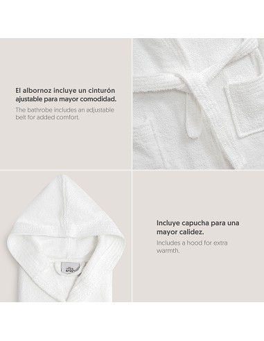 Albornoz Liso con Estuche T-2-4 Blanco