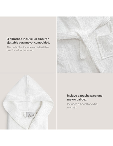 Albornoz Liso con Estuche T-2-4 Blanco