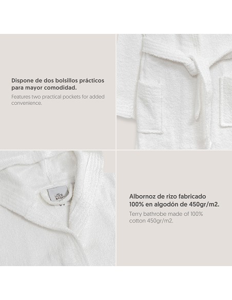 Albornoz Liso con Estuche T-2-4 Blanco