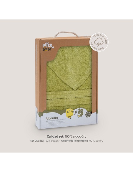 Albornoz Liso con Estuche T-2-4 Pistacho