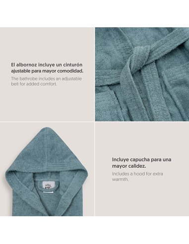 Albornoz Liso con Estuche T6-8 Azul