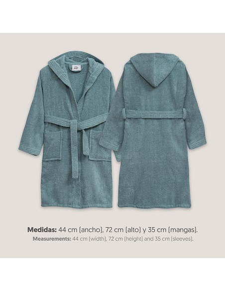 Albornoz Liso con Estuche T6-8 Azul
