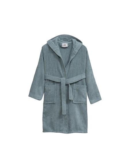 Albornoz Liso con Estuche T6-8 Azul