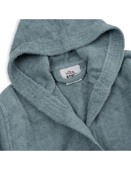 Albornoz Liso con Estuche T6-8 Azul