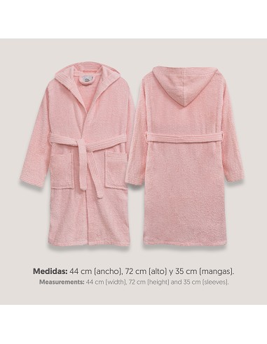 Albornoz Liso con Estuche T6-8 Rosa