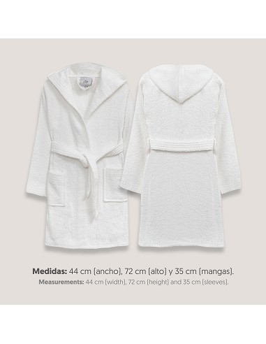 Albornoz Liso con Estuche T6-8 Blanco