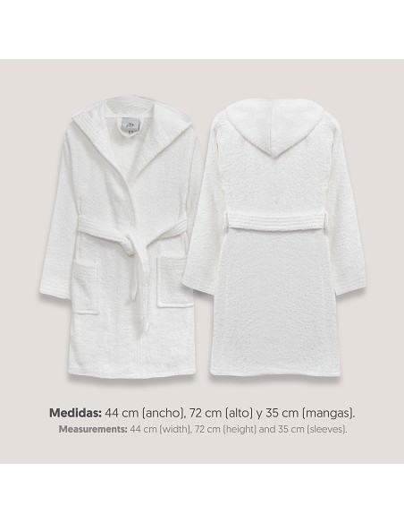 Albornoz Liso con Estuche T6-8 Blanco
