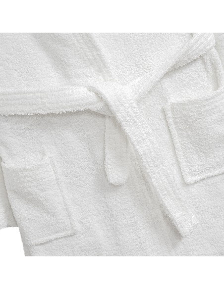 Albornoz Liso con Estuche T6-8 Blanco