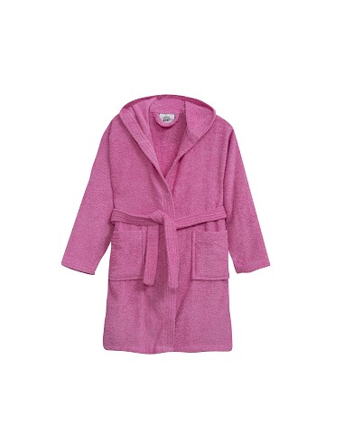 Albornoz Liso con Estuche T6-8 Fucsia