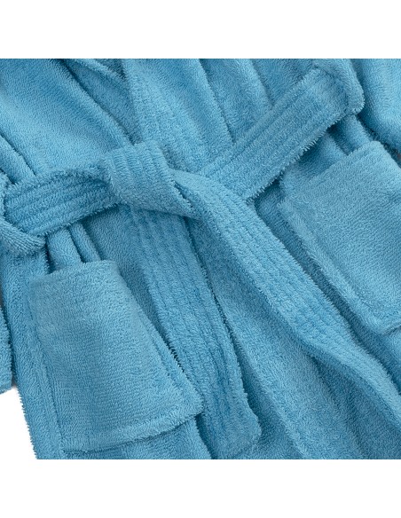 Albornoz Liso con Estuche T6-8 Turquesa