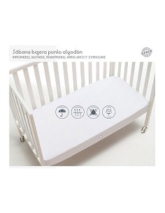 Bajera Cuna Punto 100 % Alg Impermeable, Transpirable...