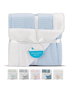 Manta Nido Abeja+Borreguillo Azul