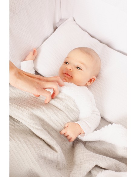 Manta Nido Abeja+Borreguillo Azul