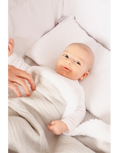 Manta Nido Abeja+Borreguillo Azul