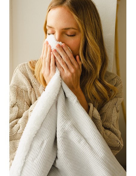 Manta Nido Abeja+Borreguillo Rosa