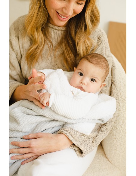 Manta Nido Abeja+Borreguillo Rosa