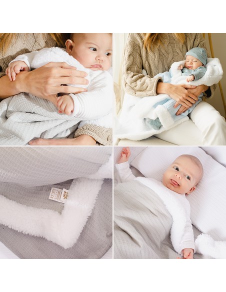 Manta Nido Abeja+Borreguillo Beig