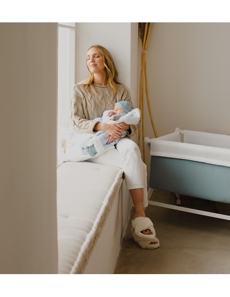 Manta Nido Abeja+Borreguillo Beig