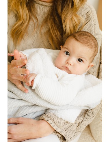 Manta Nido Abeja+Borreguillo Beig