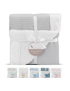 Manta Nido Abeja + Borreguillo Gris