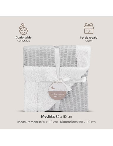 Manta Nido Abeja + Borreguillo Gris