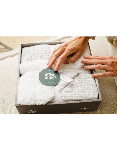 Manta Nido Abeja + Borreguillo Gris