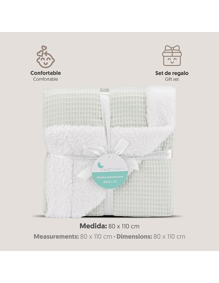 Manta Nido Abeja+Borreguillo Menta