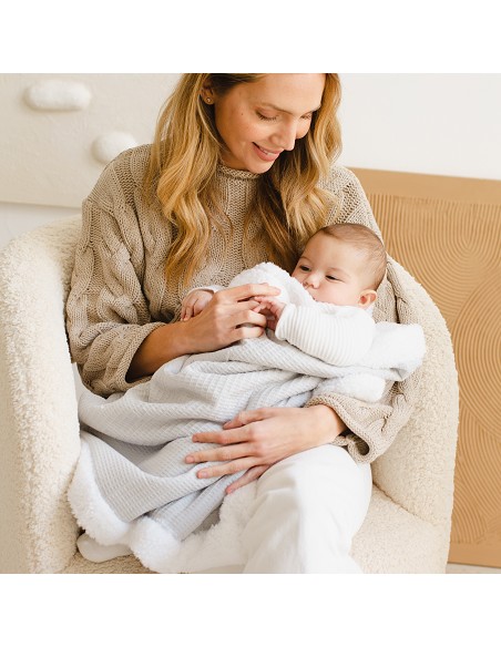 Manta Nido Abeja+Borreguillo Menta