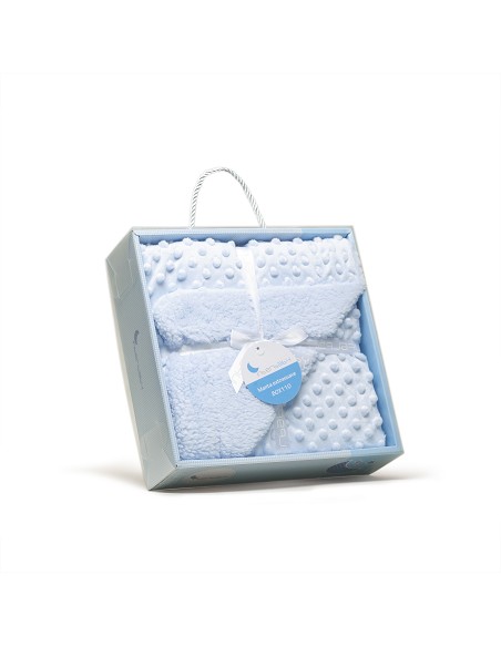 Manta Burbuja+Borreguillo Azul