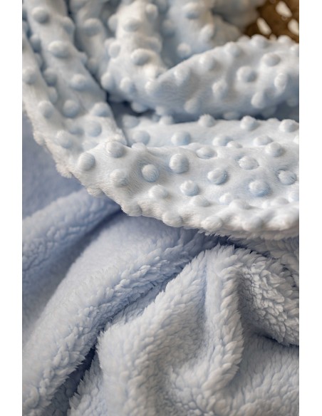 Manta Burbuja+Borreguillo Azul