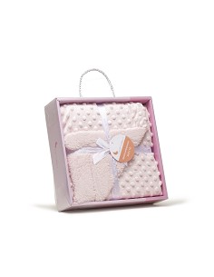 Manta Burbuja+Borreguillo Rosa