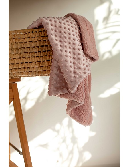 Manta Burbuja+Borreguillo Rosa Maquillaje