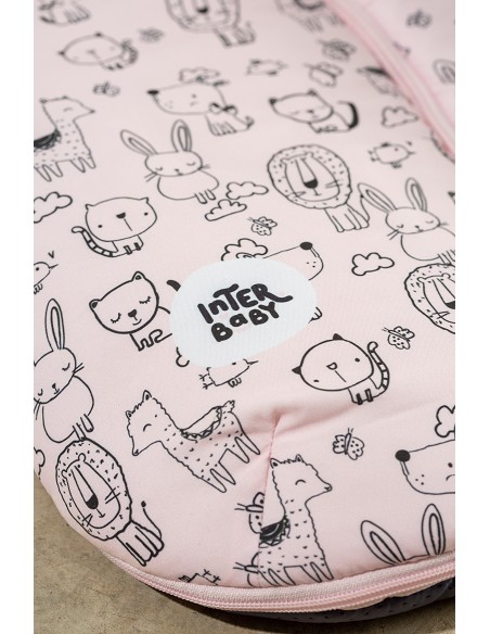Universal footmuff watertight 46x105 cms  coral fleece  mod. animales