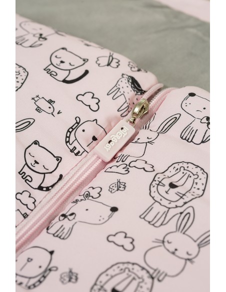 Universal footmuff watertight 46x105 cms  coral fleece  mod. animales