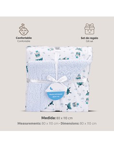 Manta  con Borreguillo  Mod Paracaidista Azul 2