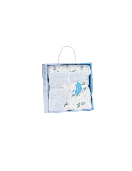 Manta  con Borreguillo  Mod Paracaidista Azul