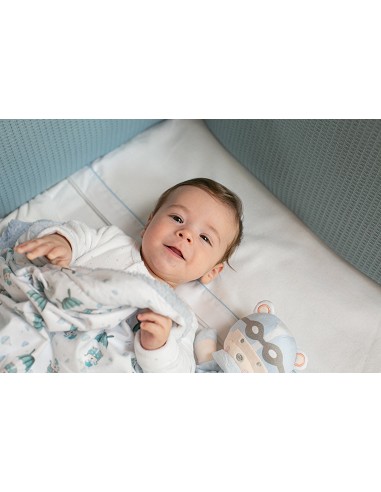 Manta  con Borreguillo  Mod Paracaidista Azul