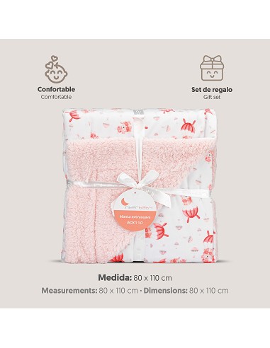 Manta  con Borreguillo  Mod Paracaidista Rosa
