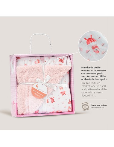 Manta  con Borreguillo  Mod Paracaidista Rosa